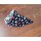 Reversible Scrunchie Dog Bandana - Dogs and Bones and Paw Prints - Bones and paw print side